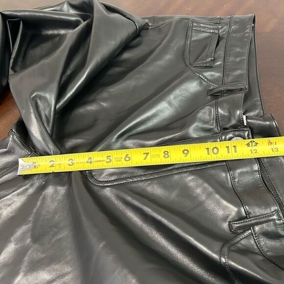 Joie NWT Black Vegan Leather The Joie Pant Shiny Plus Size 16 - Picture 13 of 16